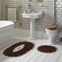 Mijölnir Juego de alfombras de baño Selonya Oval - Marrón